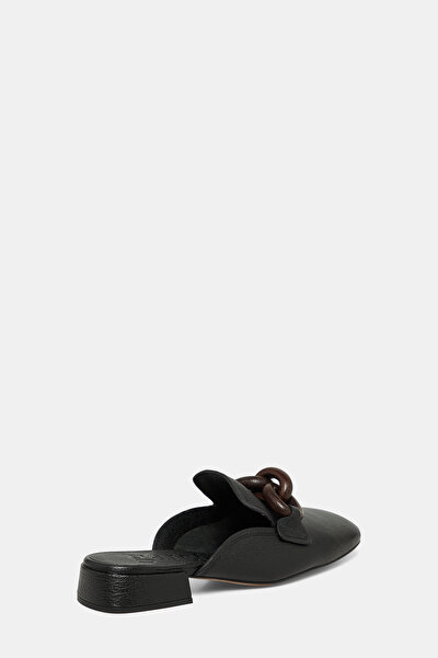 BLACK LEATHER SLIPPER 3