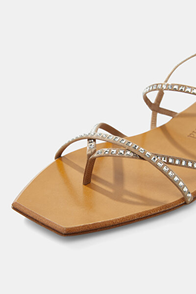 ECRU JEWELLED SANDALS 5