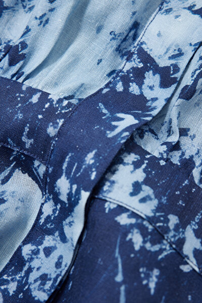 LİGHT BLUE DESİGN FİLLED MİDİ DRESS 4