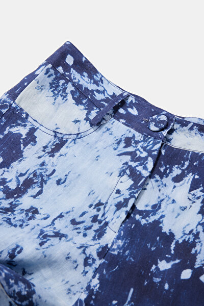 LİGHT BLUE STRAİGHT CUT LİNEN TROUSERS 3