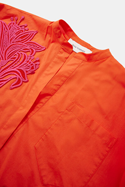 PİNK FLORAL PATTERN SHORT SLEEVE BLOUSE 5