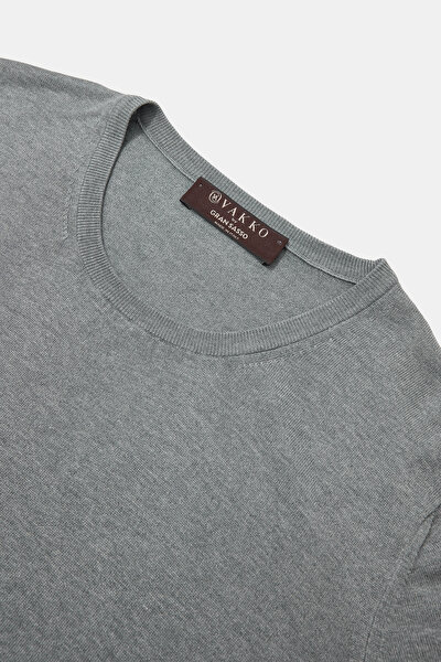 GRİ O YAKA KISA KOLLU T-SHIRT 3