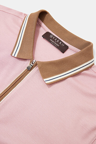 PEMBE POLO YAKA KISA KOLLU T-SHIRT 3