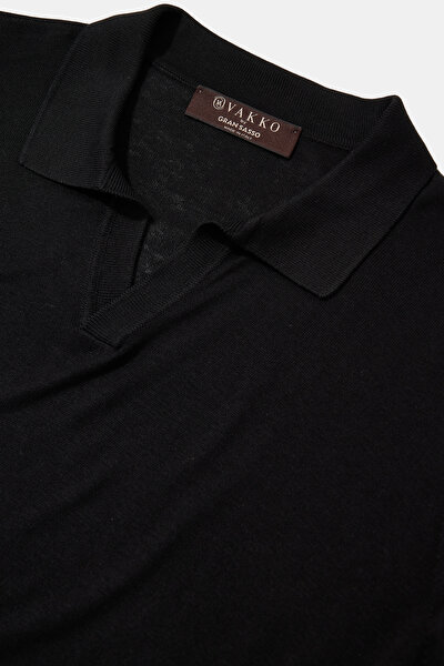 SİYAH POLO YAKA KISA KOLLU T-SHIRT 3