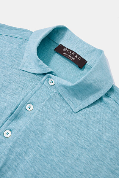 TURKUAZ POLO YAKA KISA KOLLU T-SHIRT 8