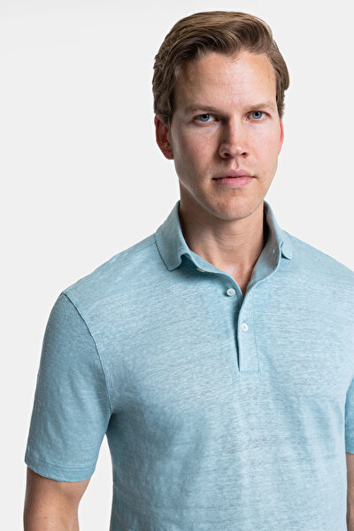 TURKUAZ POLO YAKA KISA KOLLU T-SHIRT 4