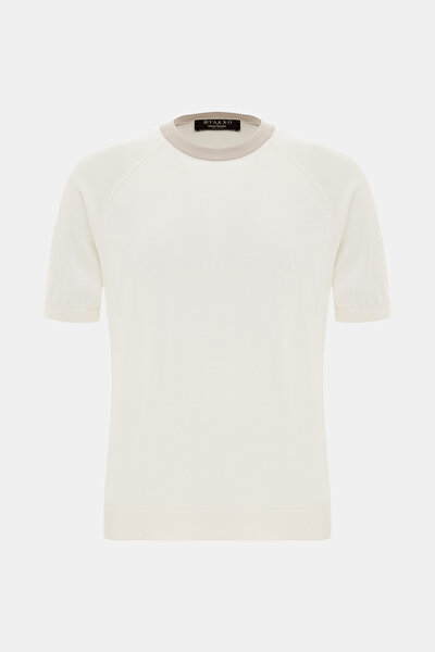 EKRU O YAKA KISA KOLLU T-SHIRT 5