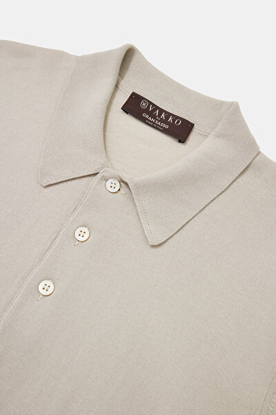 BEJ POLO YAKA KISA KOLLU T-SHIRT 3