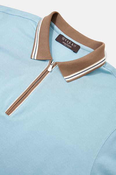 MAVİ POLO YAKA KISA KOLLU T-SHIRT 3