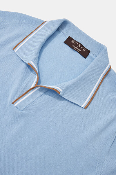MAVİ POLO YAKA KISA KOLLU T-SHIRT 3