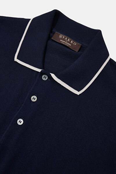 LACİVERT POLO YAKA KISA KOLLU T-SHİRT 3