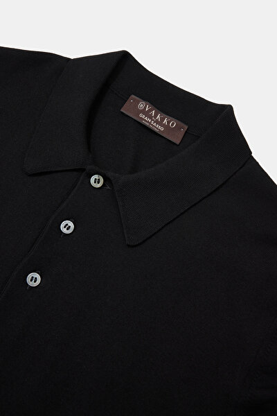 SİYAH POLO YAKA KISA KOLLU T-SHIRT 3
