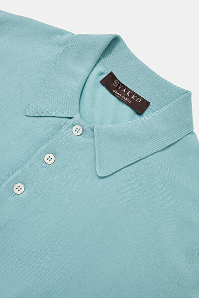 TURKUAZ POLO YAKA KISA KOLLU T-SHIRT 3