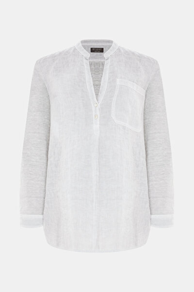 LIGHT GREY V NECK LONG SLEEVE BLOUSE 5