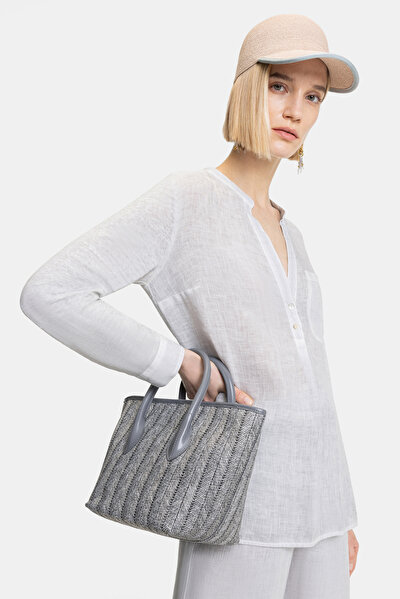 LIGHT GREY V NECK LONG SLEEVE BLOUSE 4