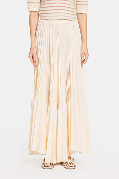 CREAM PLISSE SKIRT 3