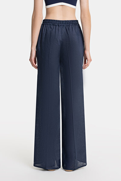 NAVY BLUE STRAIGHT CUT TROUSERS 3