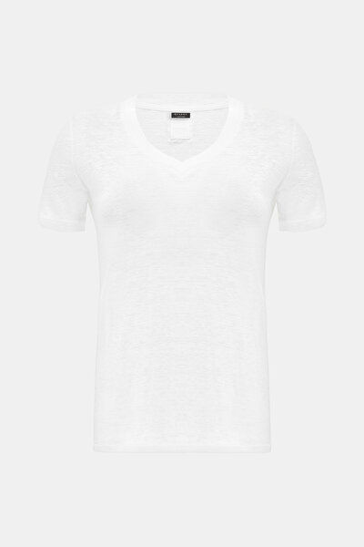 WHITE V NECK SHORT SLEEVE TSHIRT 4
