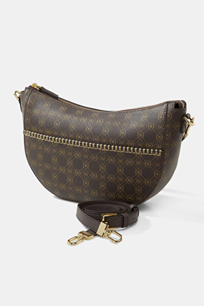 BEIGE MONOGRAM LEATHER BAG 5