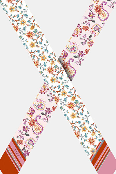 PINK FLORAL PATTERN TWILL FOULARD 3