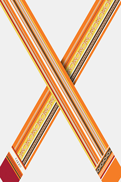 ORANGE LOCKSTITCH TWILL FOULARD 3
