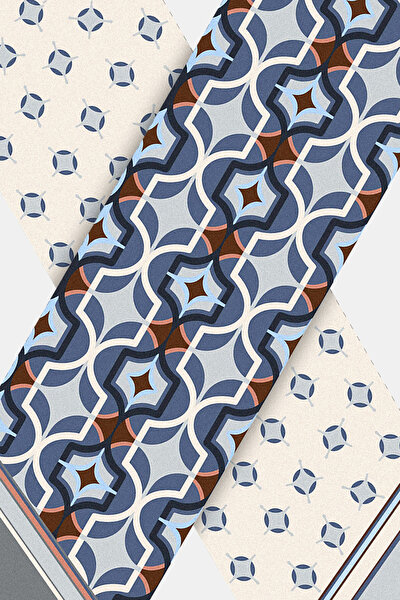 GÜMÜŞ GEOMETRİK DESENLİ TWILL FULAR 3