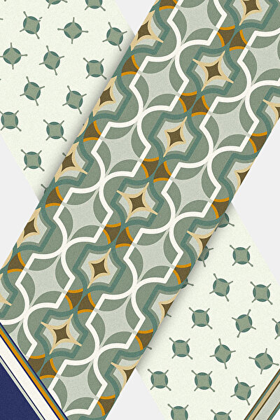 AÇIK YEŞİL GEOMETRİK DESENLİ TWILL FULAR 3