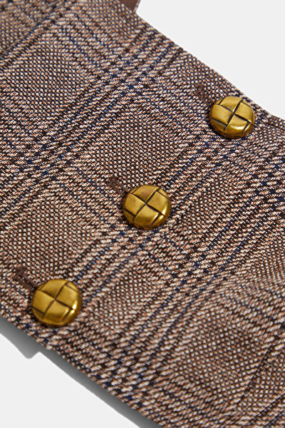 LIGHT BROWN SLEEVELESS SUSPENDER BLOUSE 4