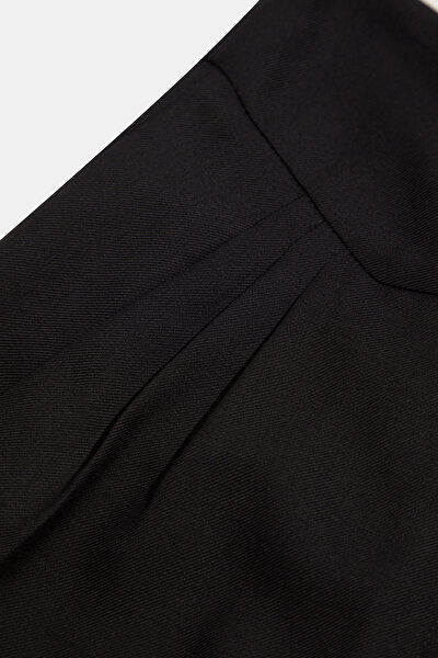 BLACK STRAIGHT CUT WOOL TROUSERS 4