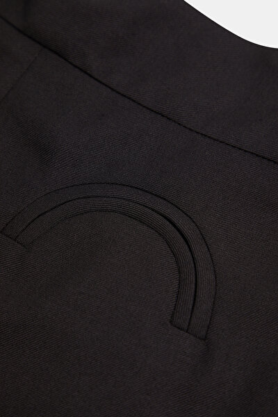 BLACK STRAIGHT CUT WOOL TROUSERS 5