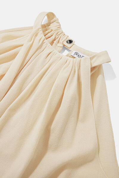CREAM SLEEVELESS SUSPENDER BLOUSE 3