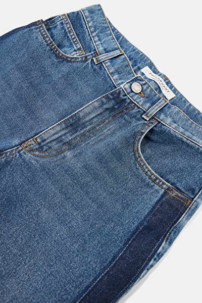 CLOSE FIT BLUE STRAIGHT CUT TROUSERS 3