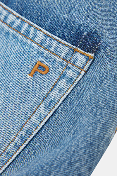 CLOSE FIT BLUE STRAIGHT CUT TROUSERS 4