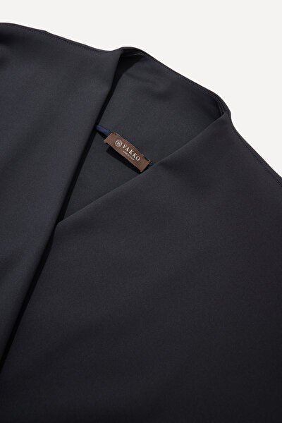 NAVY BLUE WRAP 3/4 SLEEVES BLOUSE 3