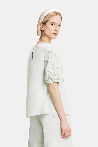 MINT BASIC / ROUND NECKLINE SHORT SLEEVE BLOUSE 3