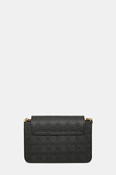 BLACK MONOGRAM LEATHER BAG 4