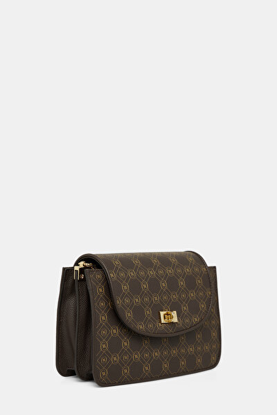 BEIGE MONOGRAM LEATHER BAG 3