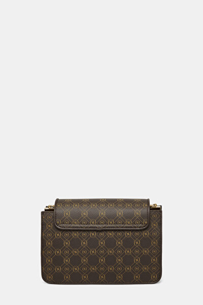 BEIGE MONOGRAM LEATHER BAG 4