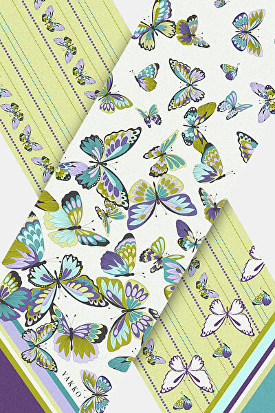 LIGHT GREEN ANIMAL FIGURED TWILL FOULARD 3