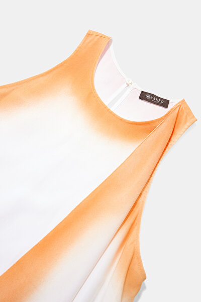 ORANGE SLEEVELESS DRESS 8