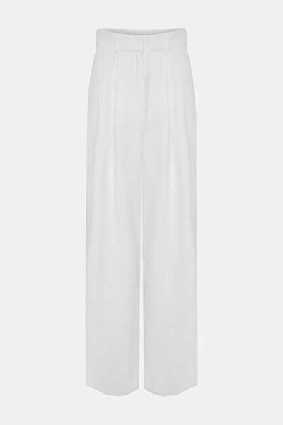 WHITE WIDE LEG TROUSERS 5