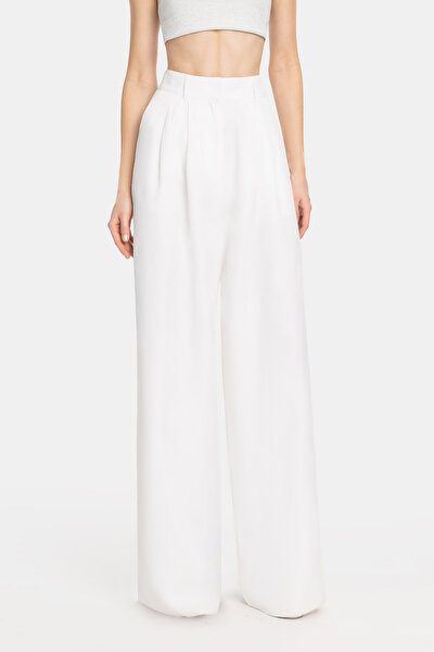 WHITE WIDE LEG TROUSERS 3