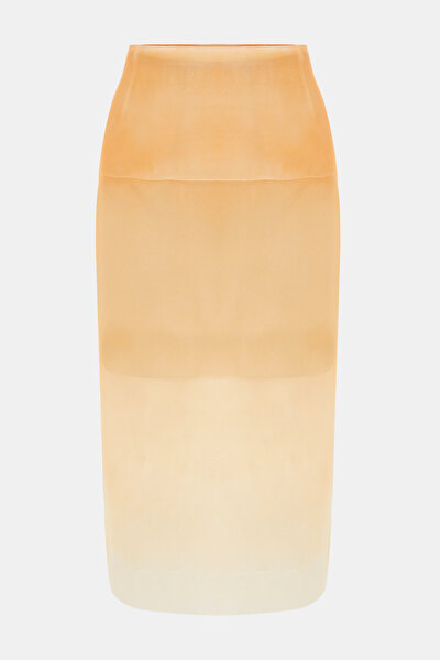 ORANGE MIDI SKIRT 5