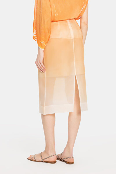 ORANGE MIDI SKIRT 4