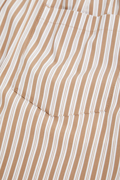ECRU STRIPED SKINNY LEG TROUSERS 8
