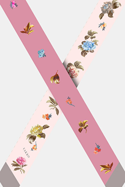 PINK FLORAL PATTERN TWILL FOULARD 3