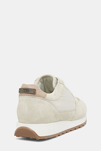 BEIGE LEATHER SNEAKER KADIN 3