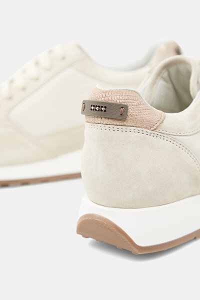 BEIGE LEATHER SNEAKER KADIN 5