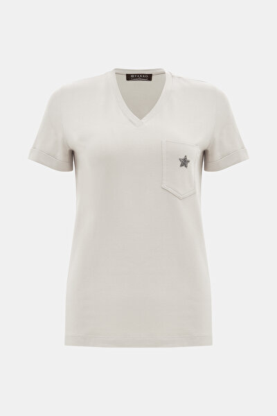 SILVER V NECK SHORT SLEEVE TSHIRT 5