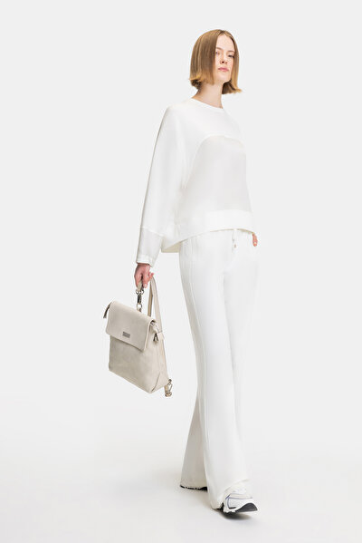 ECRU BASIC / ROUND NECKLINE SWEATSHIRT 4